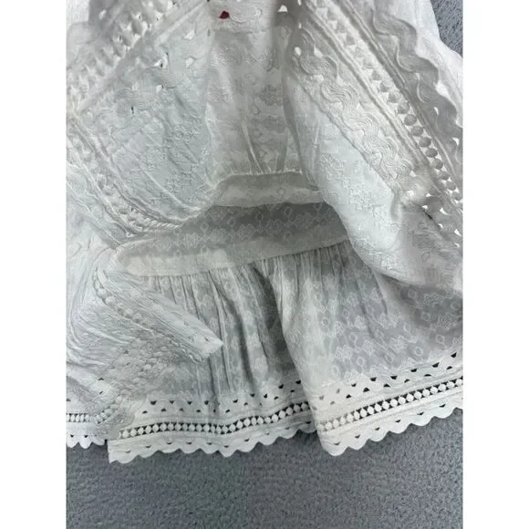 Veronica Beard Womens Mini Dress XL Daeja White Geometric Lace‎ Button Up NEW